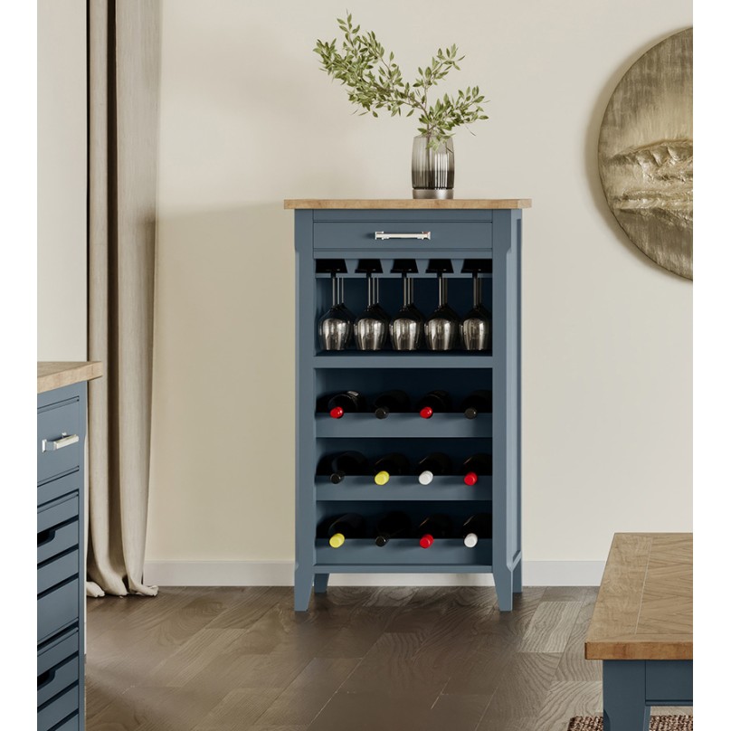 Signature Blue Wine Rack / Glass Storage Cabinet