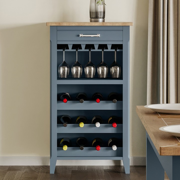 Signature Blue Wine Rack / Glass Storage Cabinet