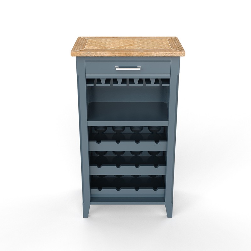 Signature Blue Wine Rack / Glass Storage Cabinet