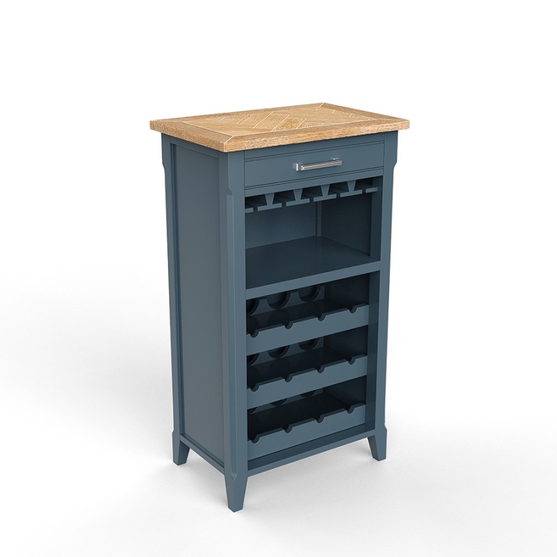 Signature Blue Wine Rack / Glass Storage Cabinet