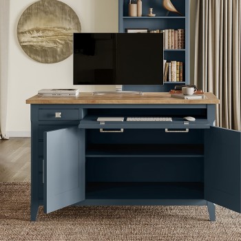 Signature Blue Hidden Home Office Desk