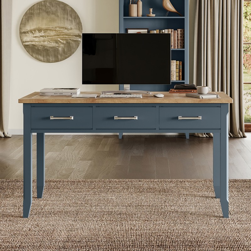 Signature Blue Large Executive Desk