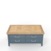 Signature Blue Coffee Table With Drawers and Hidden Storage Trunk