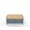 Signature Blue Coffee Table With Drawers and Hidden Storage Trunk