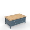 Signature Blue Coffee Table With Drawers and Hidden Storage Trunk