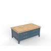 Signature Blue Coffee Table With Drawers and Hidden Storage Trunk