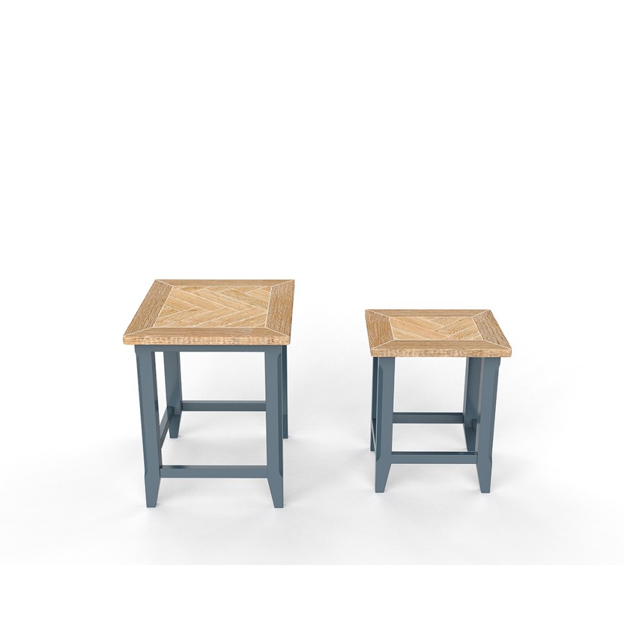 Signature Blue Nest of Two Tables
