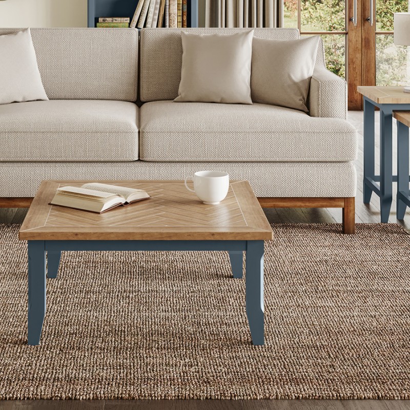 Signature Blue Square Open Coffee Table