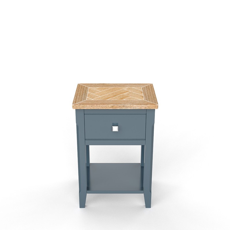 Signature Blue One Drawer Lamp Table