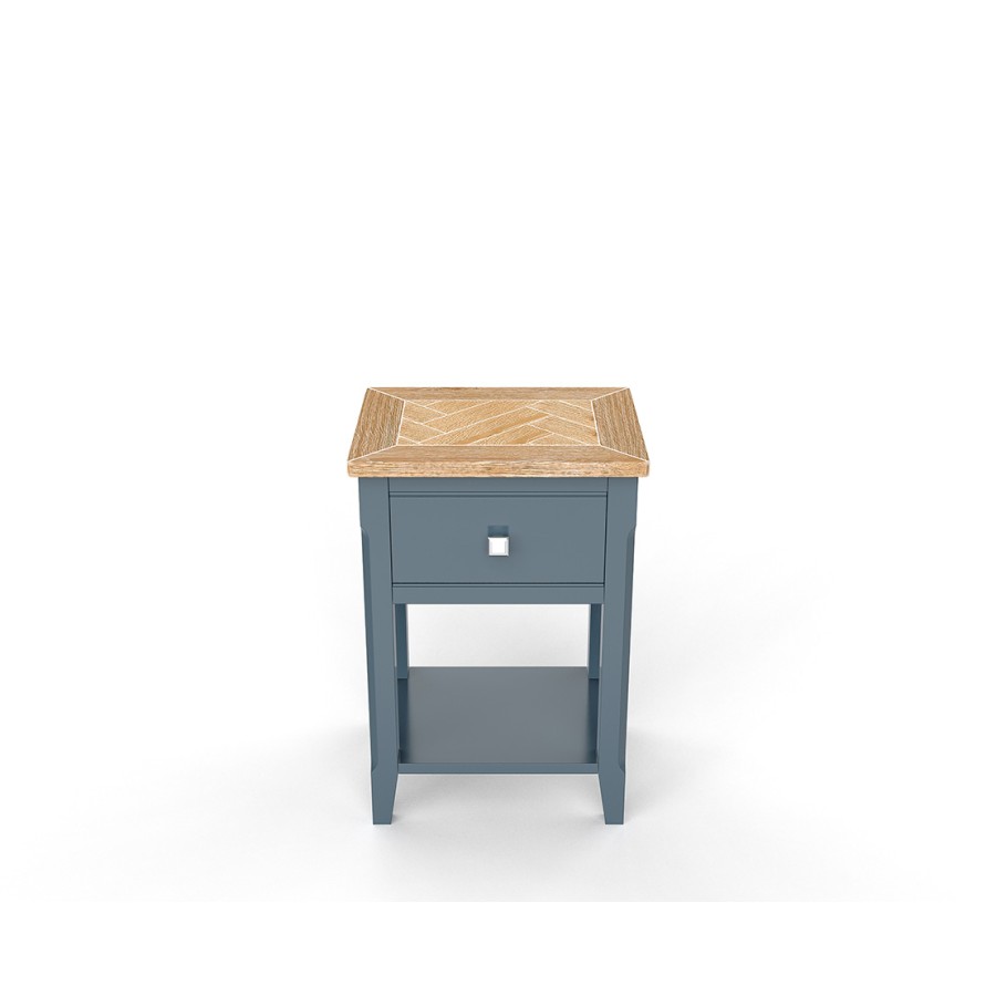 Signature Blue One Drawer Lamp Table