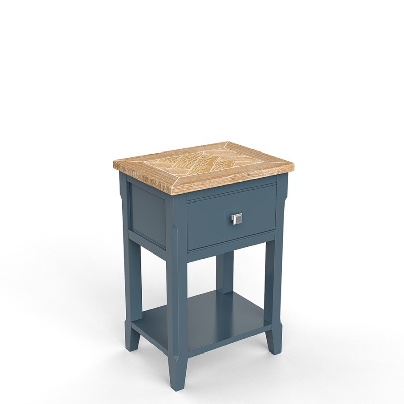 Signature Blue One Drawer Lamp Table
