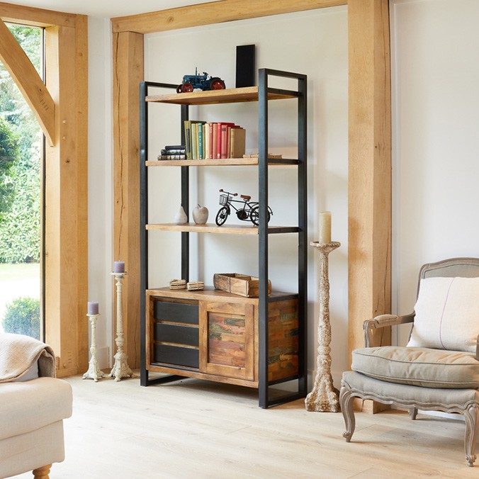 Urban Chic Reclaimed Large Storage Bookcase