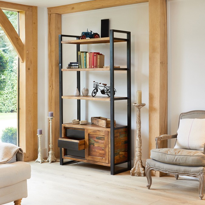 Urban Chic Reclaimed Large Storage Bookcase